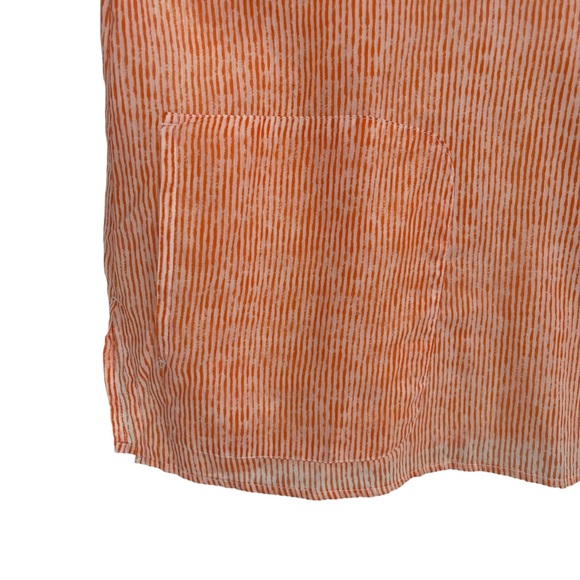 Chico’s size 3 orange white striped light weight blouse - Picture 2 of 6